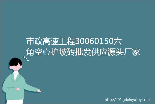 市政高速工程30060150六角空心护坡砖批发供应源头厂家